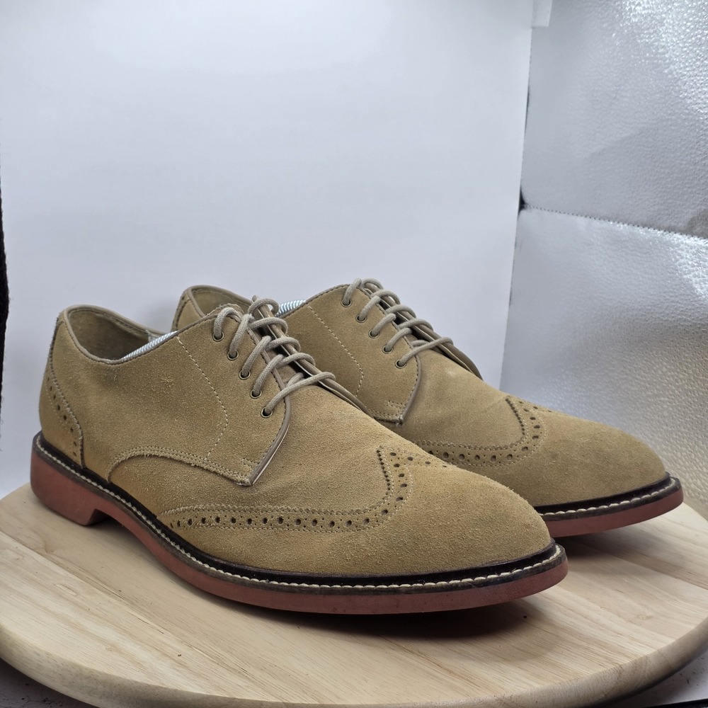 Men's Size 12 M - Cole Haan Beige Tan Wingtip Derby Franklin Shoes Oxford C11430 - Picture 5 of 9